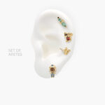 Broqueles 4pzs Chapa de Oro Jasmine Aladín 0114