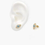 Broqueles Chapa de Oro Ojo Turco 0336