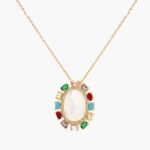 Collar Chapa de Oro Virgen Zirconias 0234