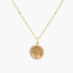 Collar Chapa de Oro Árbol Madre Perla 0380