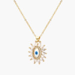 Collar Chapa de Oro Ojo Turco Zirconias 0402