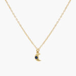 Collar Chapa de Oro Luna Zirconia 0404