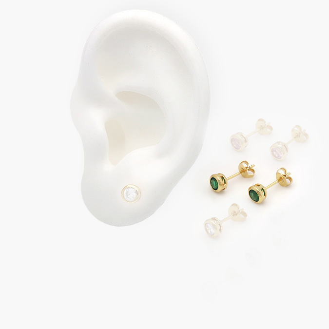 marcate336 Broqueles Chapa de Oro Zirconia Color 0334 - Image 1