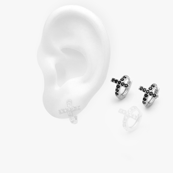 marcate339 Huggies Chapa de Oro Cruz Zirconias 0614-0615 - Image 1