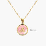 Inicial Acero Inoxidable Madre Perla Rosa 15mm.