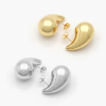 Aretes Lágrima Chapa de Oro Gota 31 mm. 0617