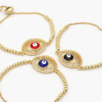 Pulso Chapa de Oro Ojo Turco Esmalte 0694