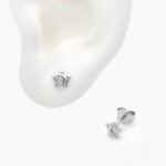 Broqueles Plata .925 Rodizados Estrella Luna 0098