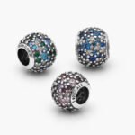 Charm Plata .925 Rodizado Barril Zirconias 0006