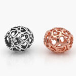 Charm Plata .925 Rodio & ALE MET Corazones 0046