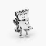 Charm Plata .925 Rodizado Niña Robot Hada 0109