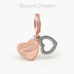 Colgante Plata .925 & ALE MET Rodizado Doble Corazón 0199