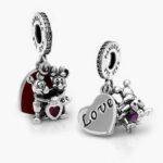 Colgante Plata .925 Rodizado Mickey & Minnie LOVE 0218