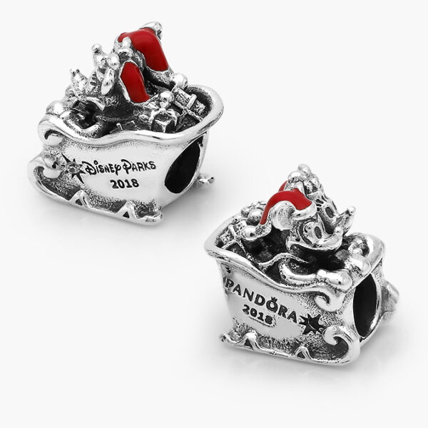 Charm Plata .925 Rodizado Trineo Mickey & Minnie  0300 - Image 1