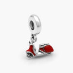 Colgante Plata .925 Rodizado Motoneta Roja 0354