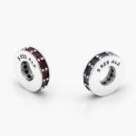 Separador Plata .925 Rodizado Zirconias Colores 0378