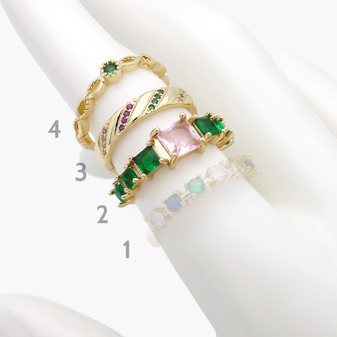 CTB0900-1 Anillo Chapa de Oro 0900 Zirconia Color Ajustable - Image 1