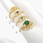 Anillo Chapa de Oro Ojo Turco Zirconias 0921