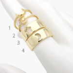 Anillo Chapa de Oro Lunas & Estrellas 0924