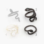 Anillo Chapa de Oro Serpientes & Perlas 0932