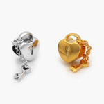 Charm Plata .925 Rodio & ALE MET Corazón Llave 0256