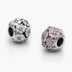 Charm Plata .925 Rodizado Flores Esmalte 0259