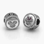 Charm Plata .925 Rodizado Zirconias Mickey & Minnie 0282