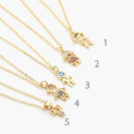 Collares Chapa de Oro Niños & Niñas Zirconia