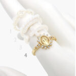 Anillo Chapa de Oro Religioso Perla 0929