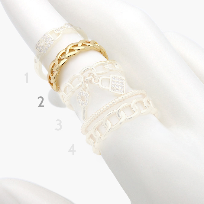 marcaca1024-1 Anillo Chapa de Oro Eslabones Zirconias 0922 - Image 1