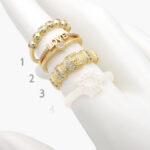 Anillo Chapa de Oro Figuras Zirconias 0928