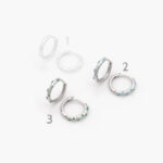 Arracadas Chapa de Rodio Zirconias Colores Grupo 8