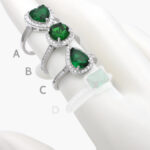 Anillo Plata .925 Rodizado Piedra Verde 0158