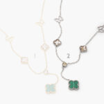 Collar Acero Inoxidable Flores Esmalte Madre Perla 0324