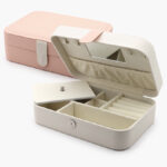 Joyero Organizador Imán Rosa y Blanco - Beige