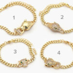 Pulso Chapa de Oro Jaguar Zirconias 0729