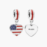 Colgante Plata .925 Rodio Corazón USA Esmalte 622
