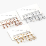 Set Aretes Acero Inoxidable 0118