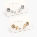 Set Aretes Acero Inoxidable 1600