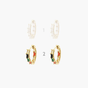 Arracadas Chapa de Oro Zirconias 0696