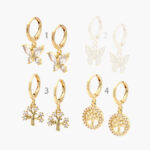 Hoops Chapa de Oro Mariposas & Árboles 0685