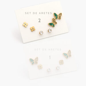 Set Aretes Acero Inoxidable Grupo 03