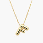 Collar Iniciales Globo Chapa de Oro 10 - F