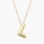 Collar Iniciales Globo Chapa de Oro 10 - L