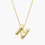 Collar Iniciales Globo Chapa de Oro 10 - N