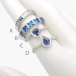 Anillo Plata .925 Rodizado Piedra Azúl 0166