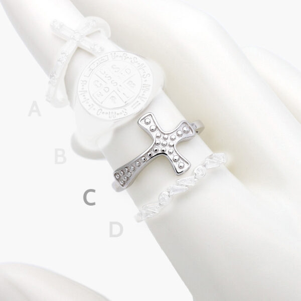 Anillo Plata .925 Rodizado Cruces 0179 - Image 1