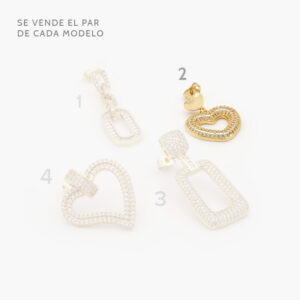 Aretes Chapa de Oro Zirconias 0393