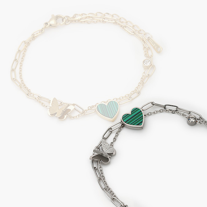 AP0321-1 Pulso Acero Inoxidable Corazones Mariposas 0321 - Image 1