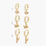 Hoops Chapa de Oro Animales Perlas 0725